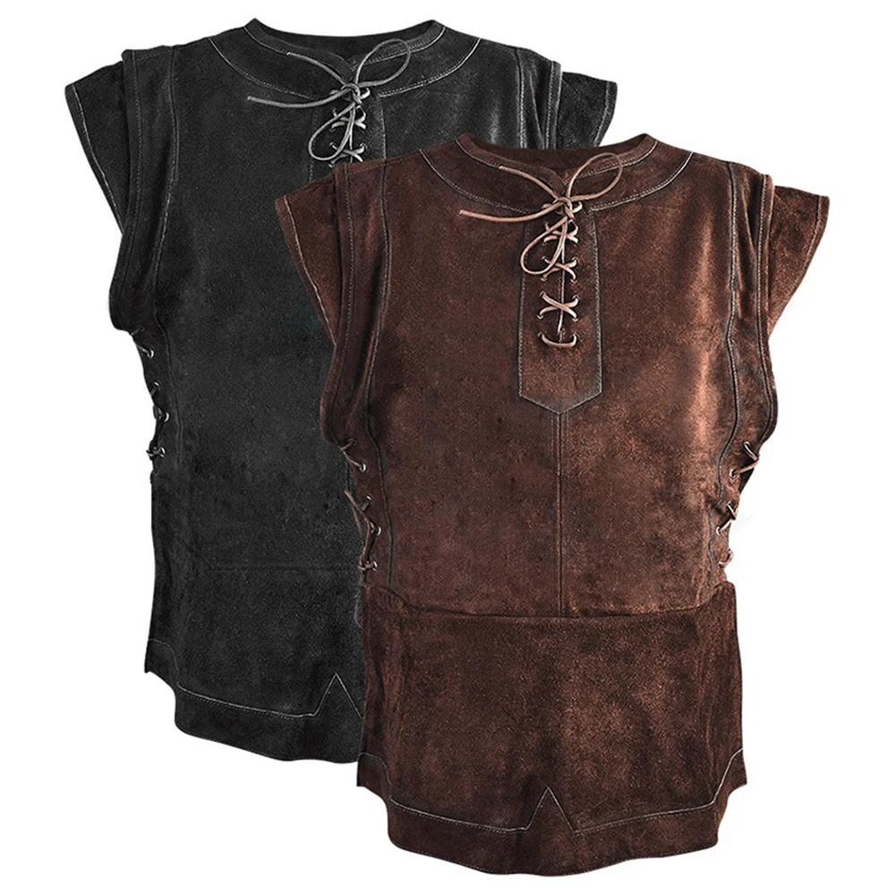 Vintage Sleeveless Vest for Men Gothic Renaissance Waistcoat Bandage Design Soft and Comfortable Ideal for Costume Events