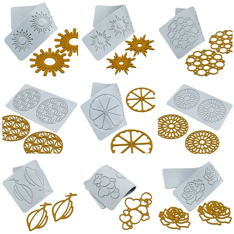 Rose & Heart Shap Sun Pattern Zucchero Flipping Lace Pad Cioccolato Cucina Molecolare Stampa Stampo Decorazione Torta Stampo In Silicone