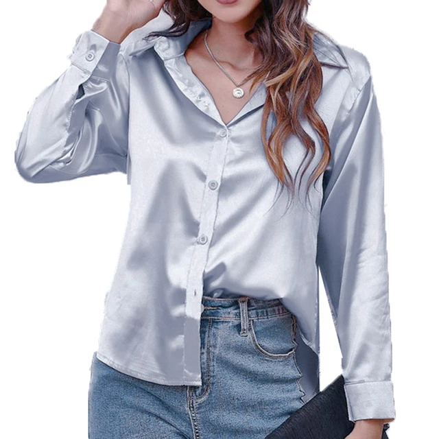 Camisa Exuberante de Seda Sólida Barry Wang