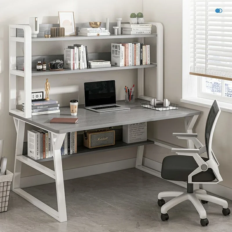 Desktop Computer Desks Student Study Desk Home Desk Bookshelf Integrated with Drawer Simple Modern Office Table Furniture T