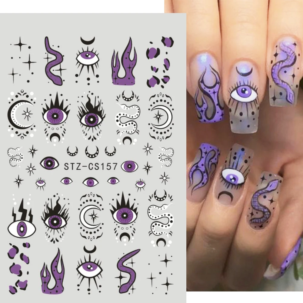 Nail Stickers and Decals 3D Evil Eyes for Nail Art Decoration