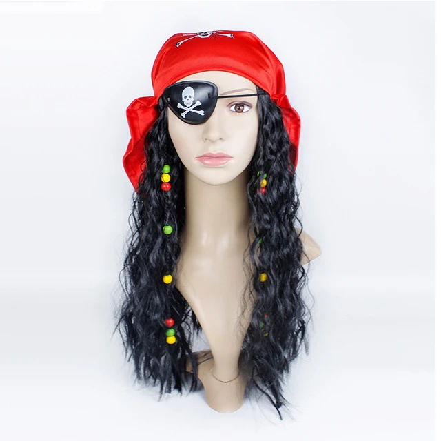 Halloween Festival Pirate Masquerade Ball Cosplay Captain Hook Wig  Headscarf Blindfold for Women and Men - AliExpress