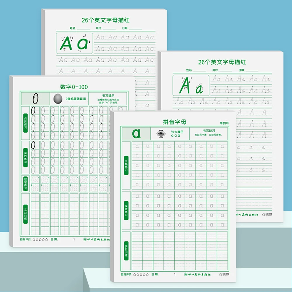 Educational learning toy Alphabet educational toys Learning english workbook English ABC Letters Numbers Children Practice Copybook Exercise Book Calligraphy Number Handwriting Textbook for Kids Toddler