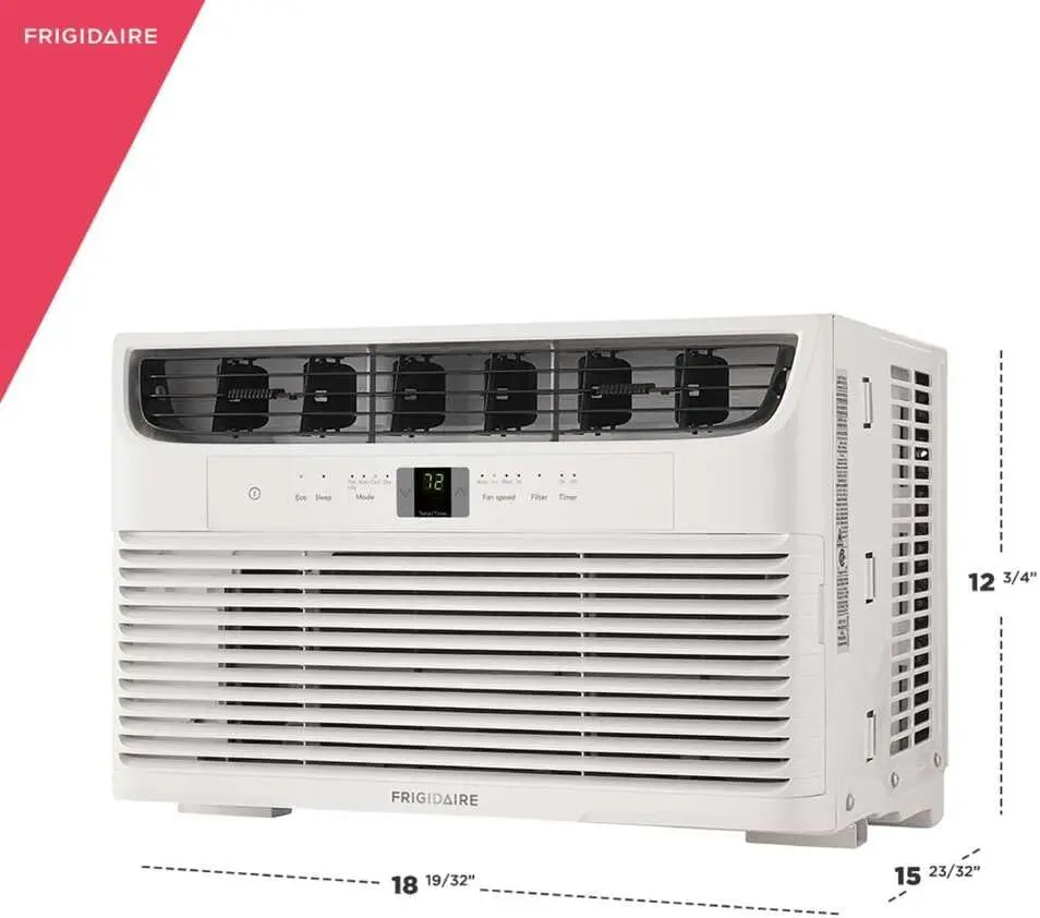 FFRA062WAE Window-Mounted Room Air Conditioner 6,000 BTU with Multi-Speed Fan Sleep Mode Programmable Timer in Wh