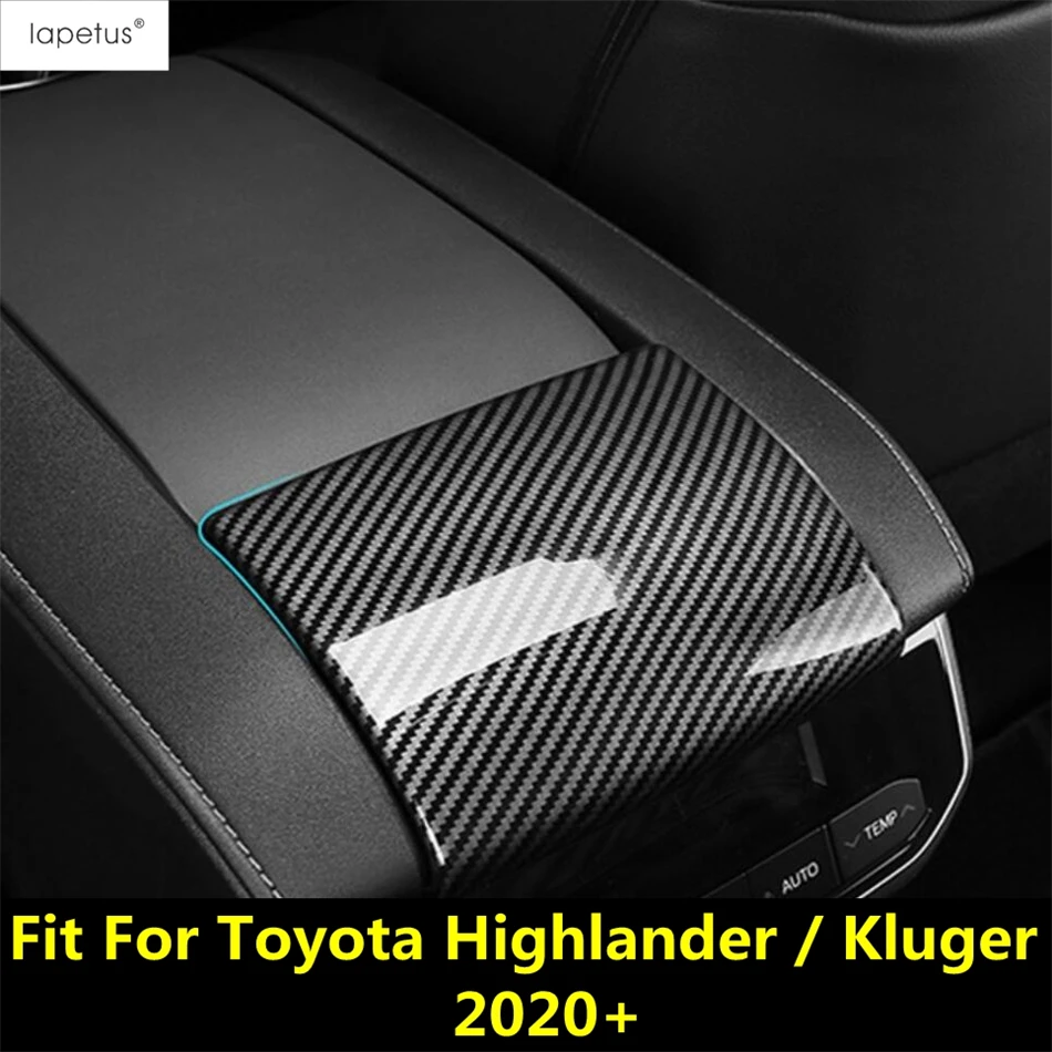 

Central Console Armrest Box Panel Cover Trim For Toyota Highlander / Kluger 2020 - 2023 ABS Carbon Fiber Accessories Interior