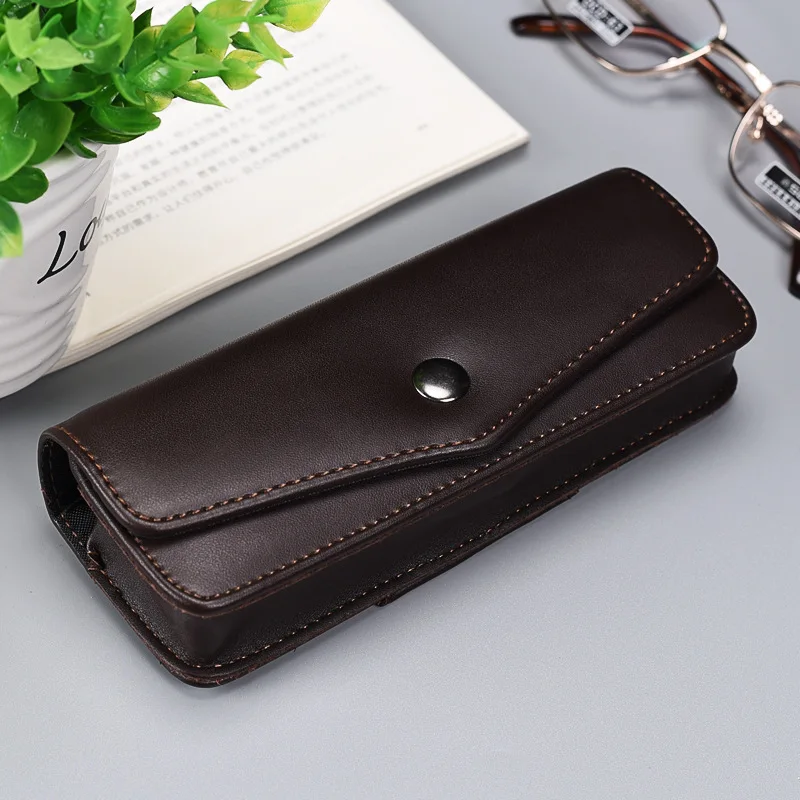 Belt Wearable Glasses Bag Portable PU Leather Reading Glasses Storage Box Women Men Sunglasses Eyewear Case Storage Wallet