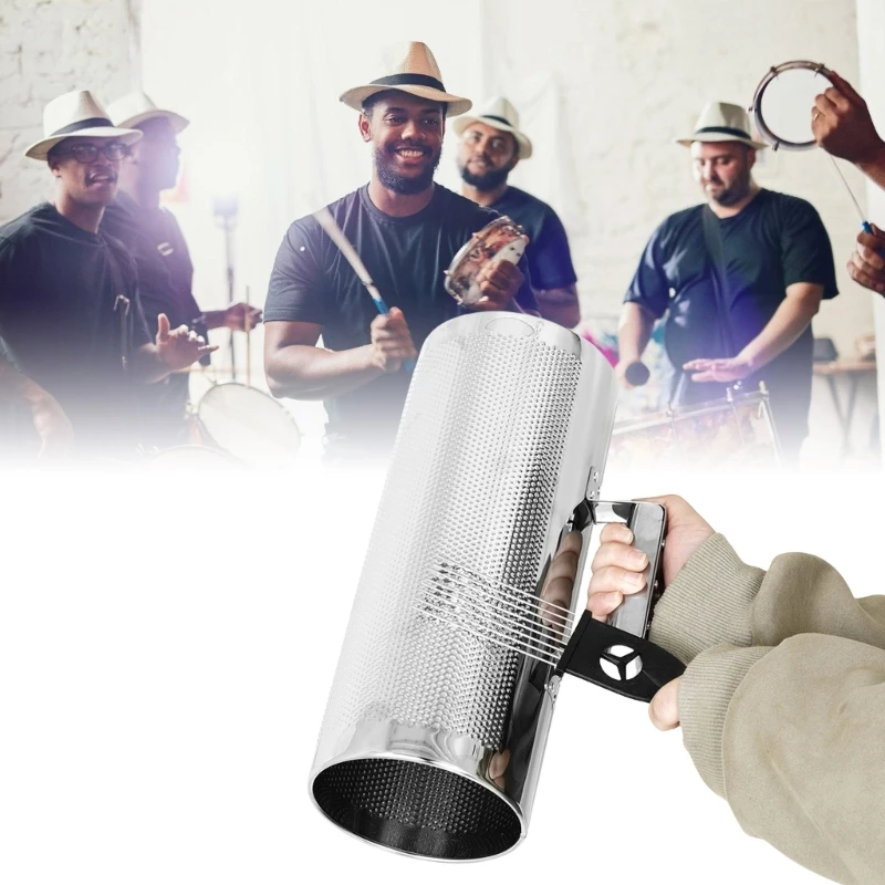 Metal Guiro Instrument with Scraper Professional Percussion Instrument Band Musical Guiro Training Tool Shaker 69HD