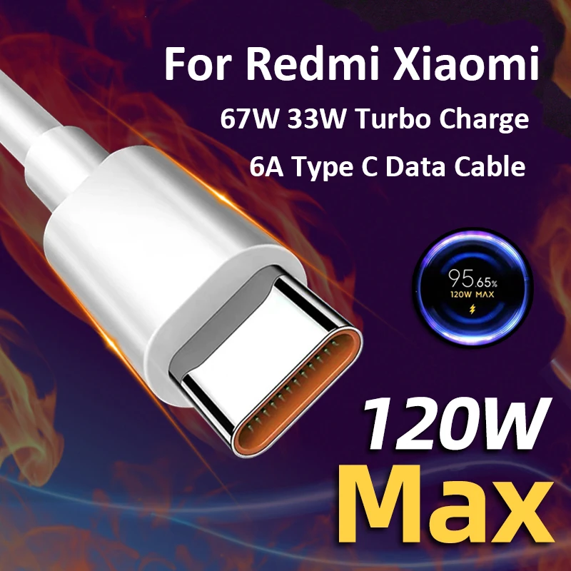 For Xiaomi Original Cable 120W 67W 33W Turbo Charge USB TypeC 6A Fast  Charger Data Cord For Mi 13 Poco X4 X5 F3 Redmi Note12 Pro - AliExpress