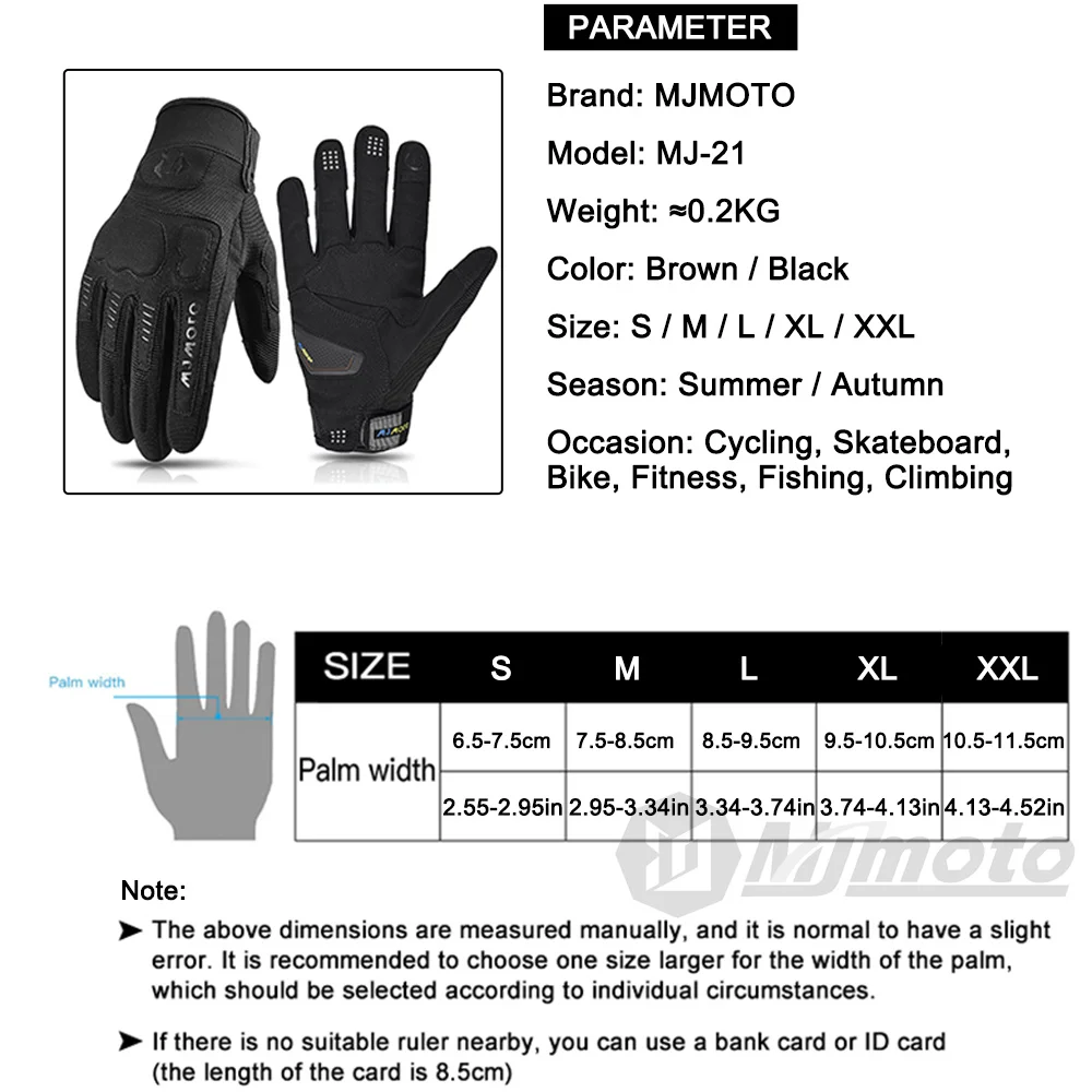 Breathable Black & Brown Summer Motorcycle Riding Gloves