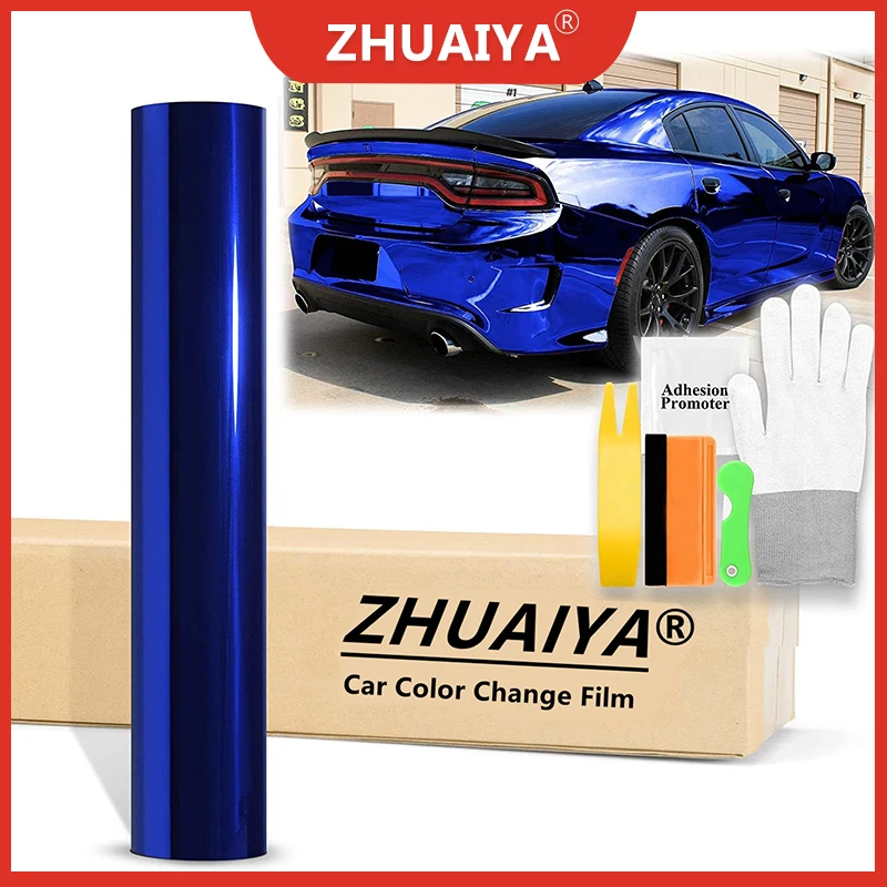 

Car Color Change Film (152cmx18m) Royal Blue Supercast Chrome Vinyl Wrap Sticker Car Auto Vehicle Motorcycle DIY Decal ZHUAIYA