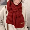 Thickening Warm Knitting Scarf Men Women Neck Cover Riding Bibwinter Thermal Neck Warmer Skiing Scarf Christmas Gift Red Scarves 3