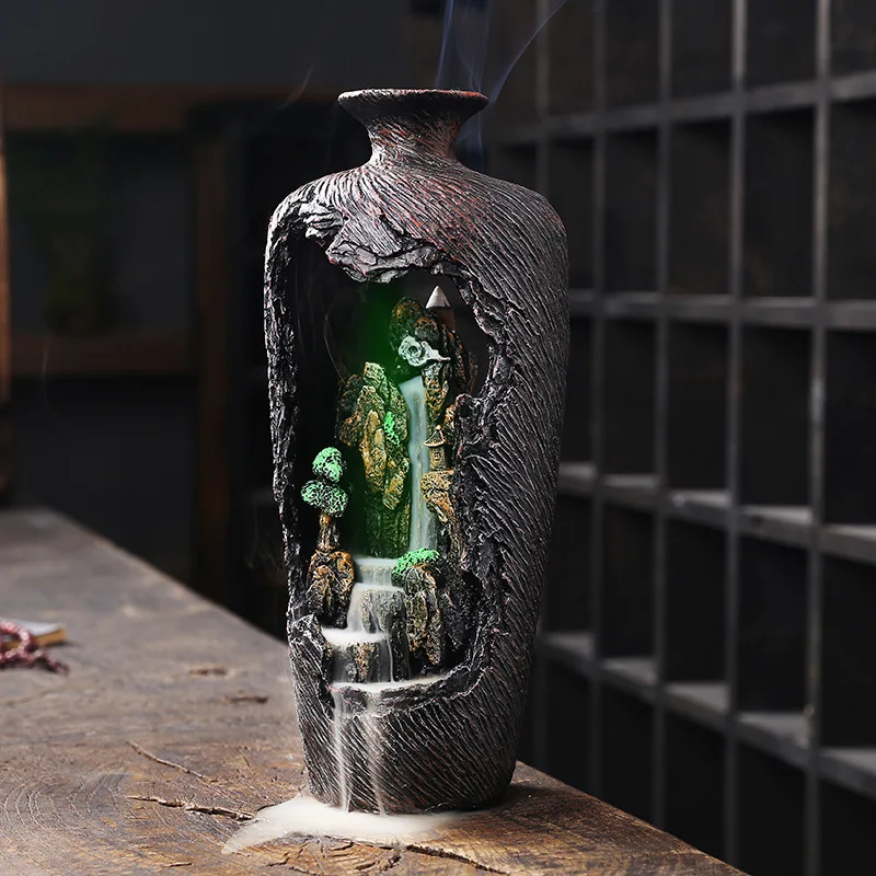 

Resin Reflux Incense Stove Creative Alpine Flowing Water Aromatherapy Stove Home Living Room Ornaments Home Decoration