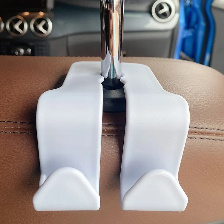 1/2Pcs Double Head Hooks Car Seat Back Headrest Hanger Car Bag Pouch  Clothes Hanging Hook Fastener Clip Car Interior Accessories