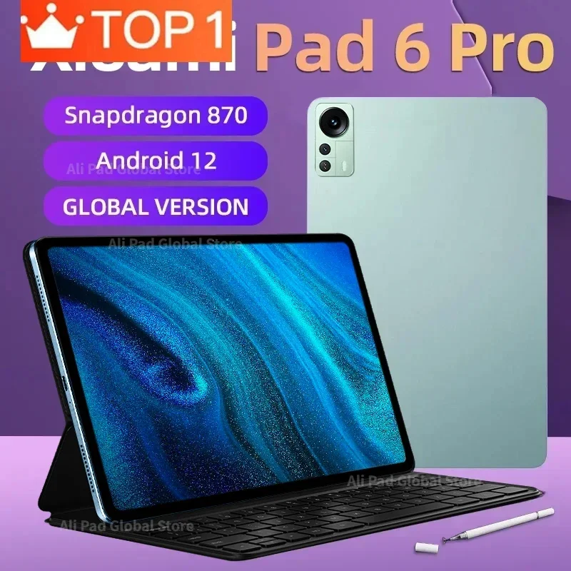 

2024New Tablet Original Global Version Pad 6 Pro Android 12 Snapdragon 870 Tablets PC 5G Phonecall WIFI 4K HD Screen Google Play