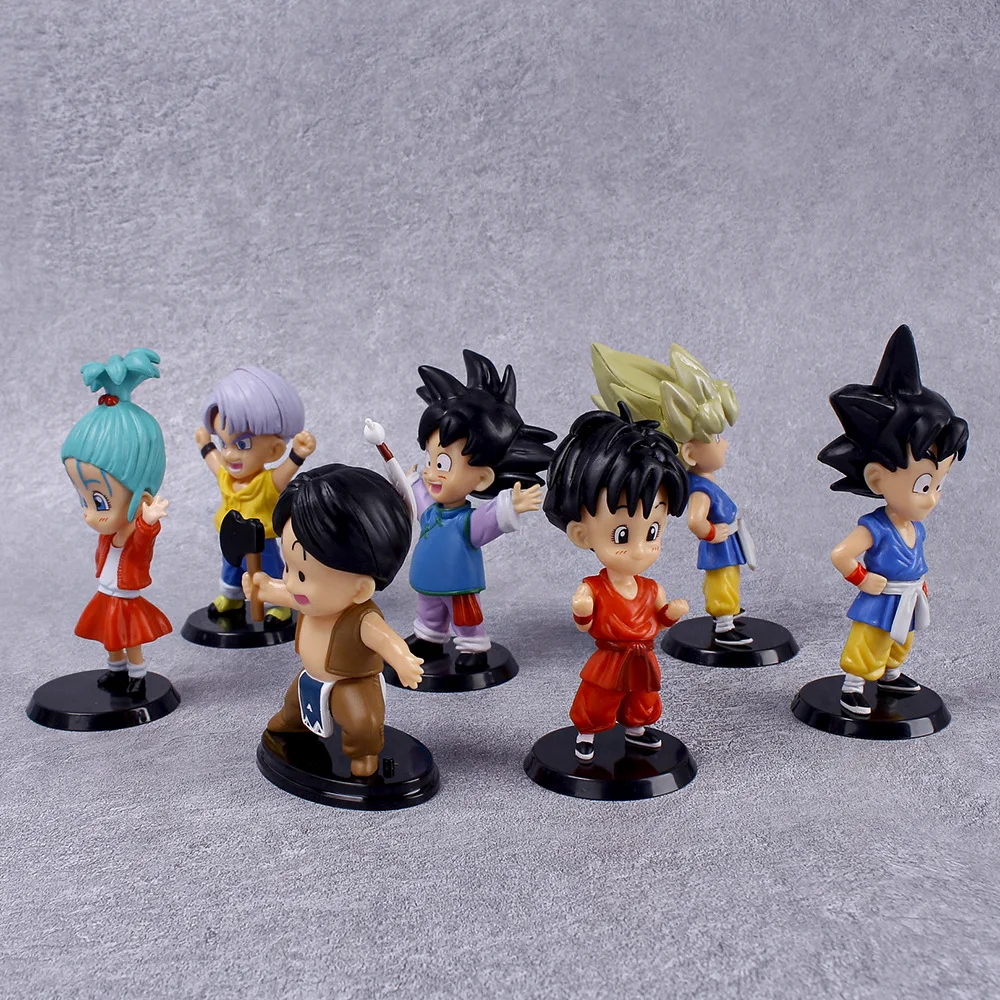 

7Pcs/Set Anime Dragon Ball Figure Son Goku Bulma Kuririn Action Figures Collection Model Toys For Children Gifts