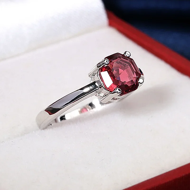 Silver Rings Silver Ring Wedding Rings Gemstone Ring Red Ruby Oval Egg Shape Gemstone Sterling 925 Silver Wedding Rings for Women Bridal Fine Jewelry Engagement