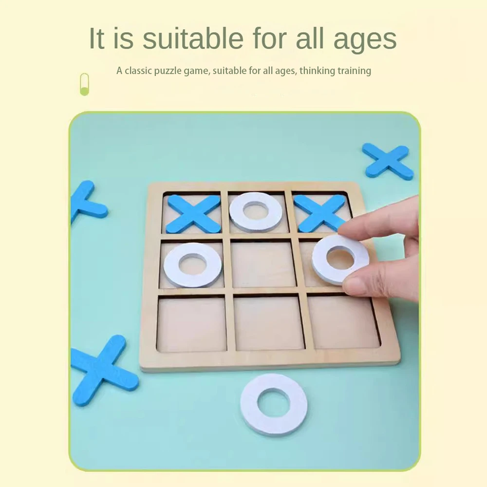 Montessori Chess Play Wooden Jigsaw Toy Game Interaction Puzzles Training Brain Learing Early Educational Toys For Children Kids 3