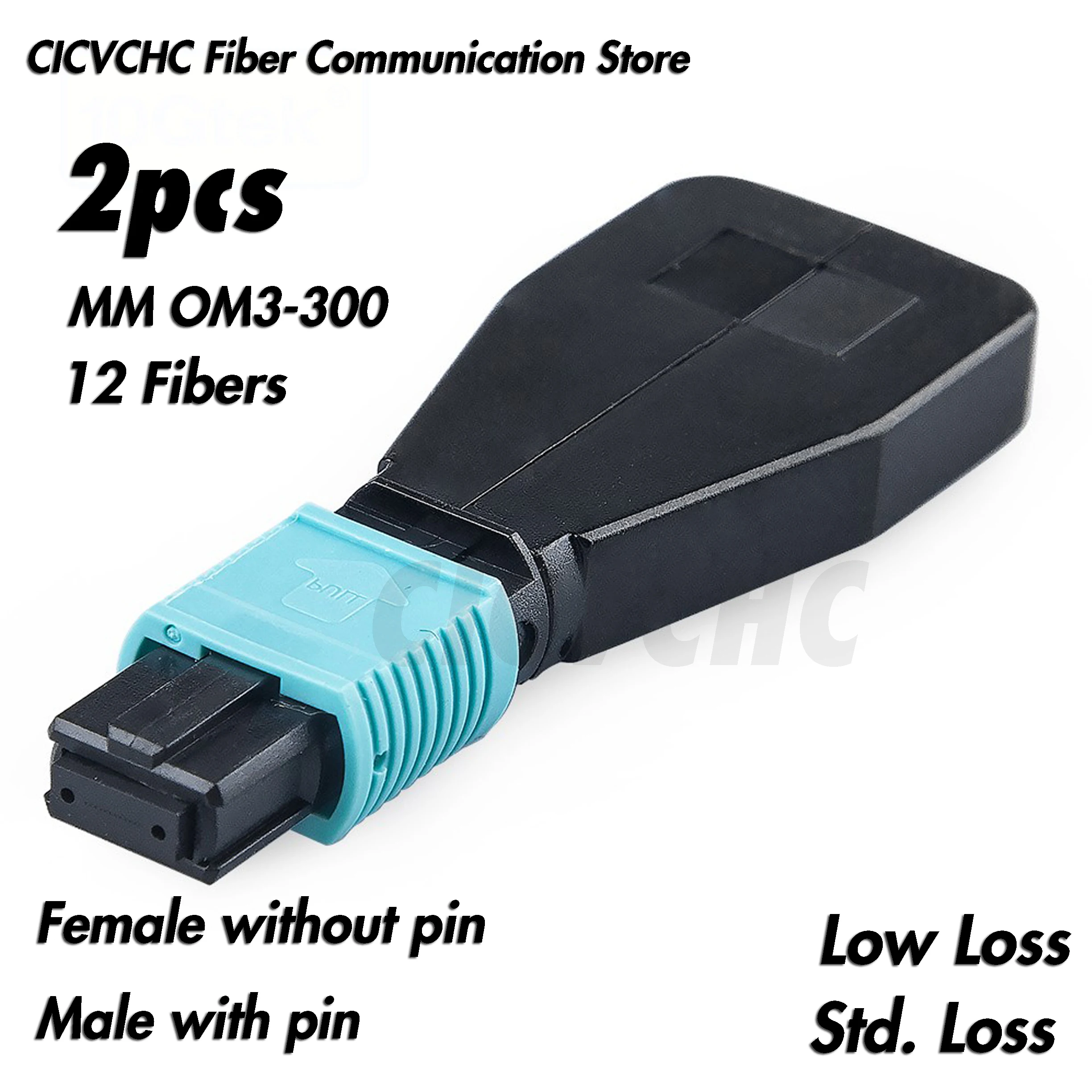 2pcs 12 Fibers MPO/UPC Loopback Module OM3-300 with Elite or Standard Loss