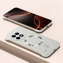 MagSafe Ultra-Thin Frameless Sandstone Magnetic Case with Wireless Charging Compatibility for OnePlus 10 Pro (White)