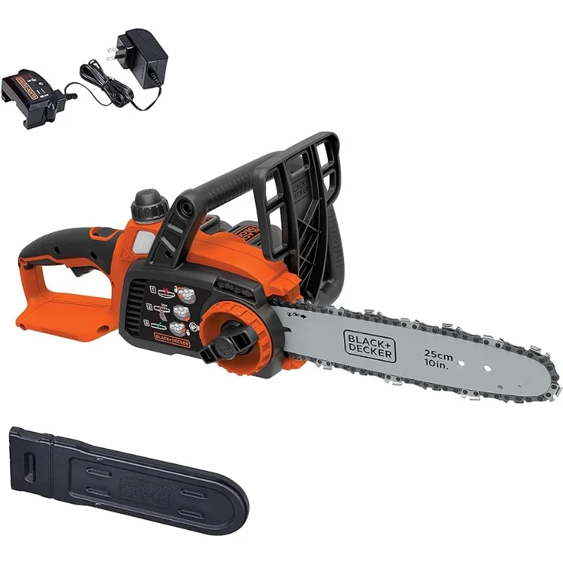 

BLACK+DECKER 20V MAX Chainsaw Kit, Cordless, 10 inch, Tool-Free Chain Tensioning, Oil Lubrication System