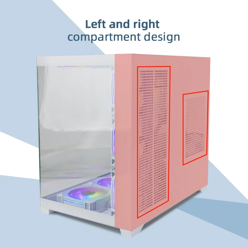 Double-Sided Glass Computer Gaming Case Rgb pc Case ATX/M-ATX Desktop pc Computer For Gaming Computer-Only