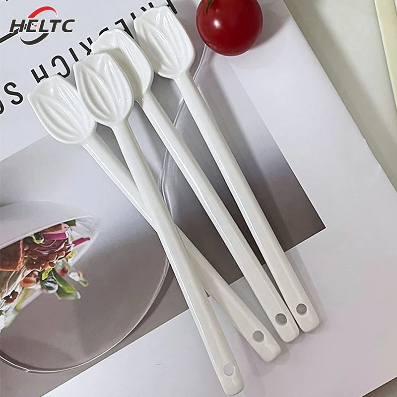 Cuillère à Café En Céramique Tulipe à Long Manche, Cuillère à