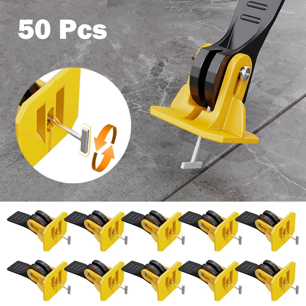 

50pcs Floor Tile Leveling System Clips Leveler Adjuster Kit Set For The Tile Laying Fixing Flat Ceramic Wall Construction Tools