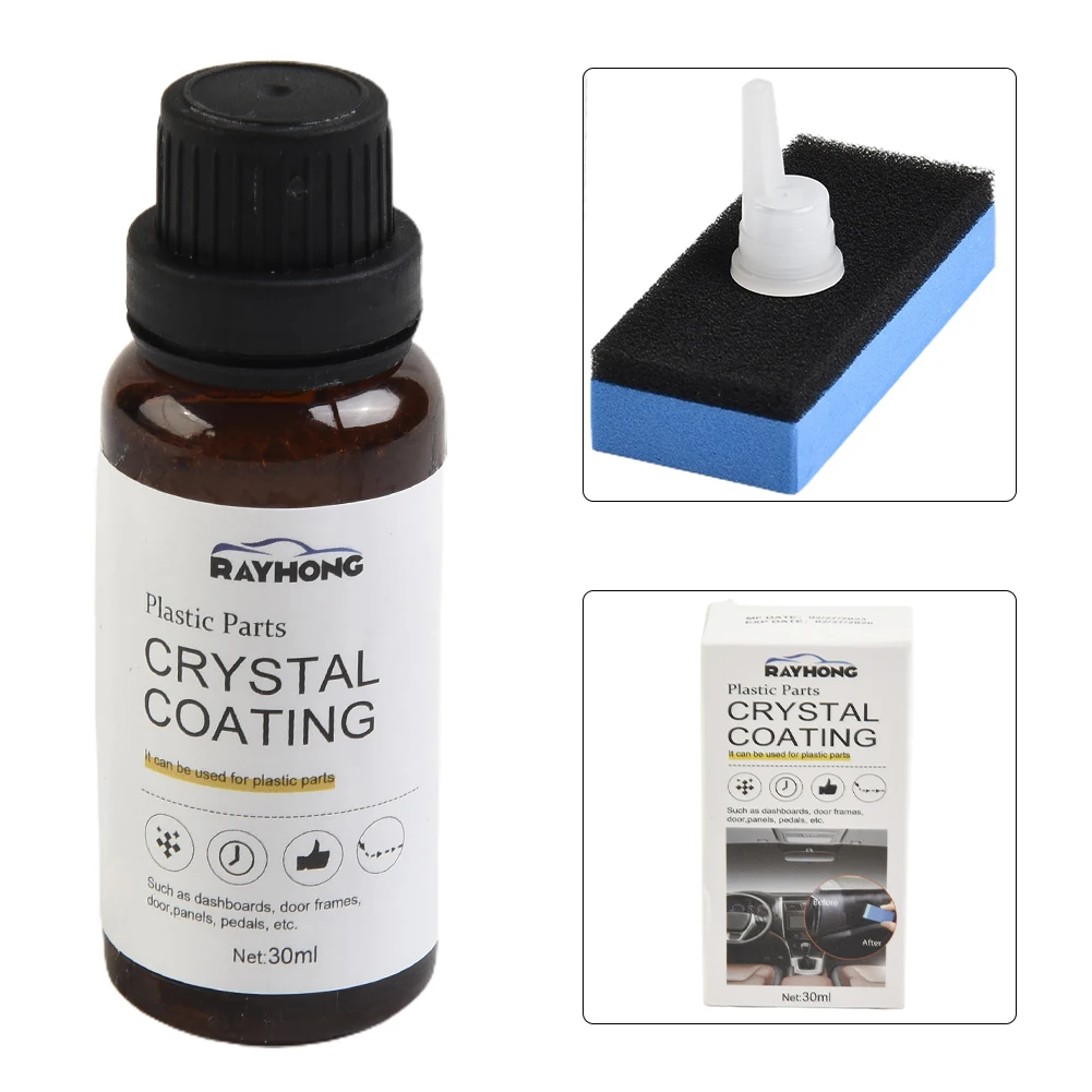 Car Plastics Restorer Crystal Coating w/ Sponge For Car Door Frames Panels  Parts