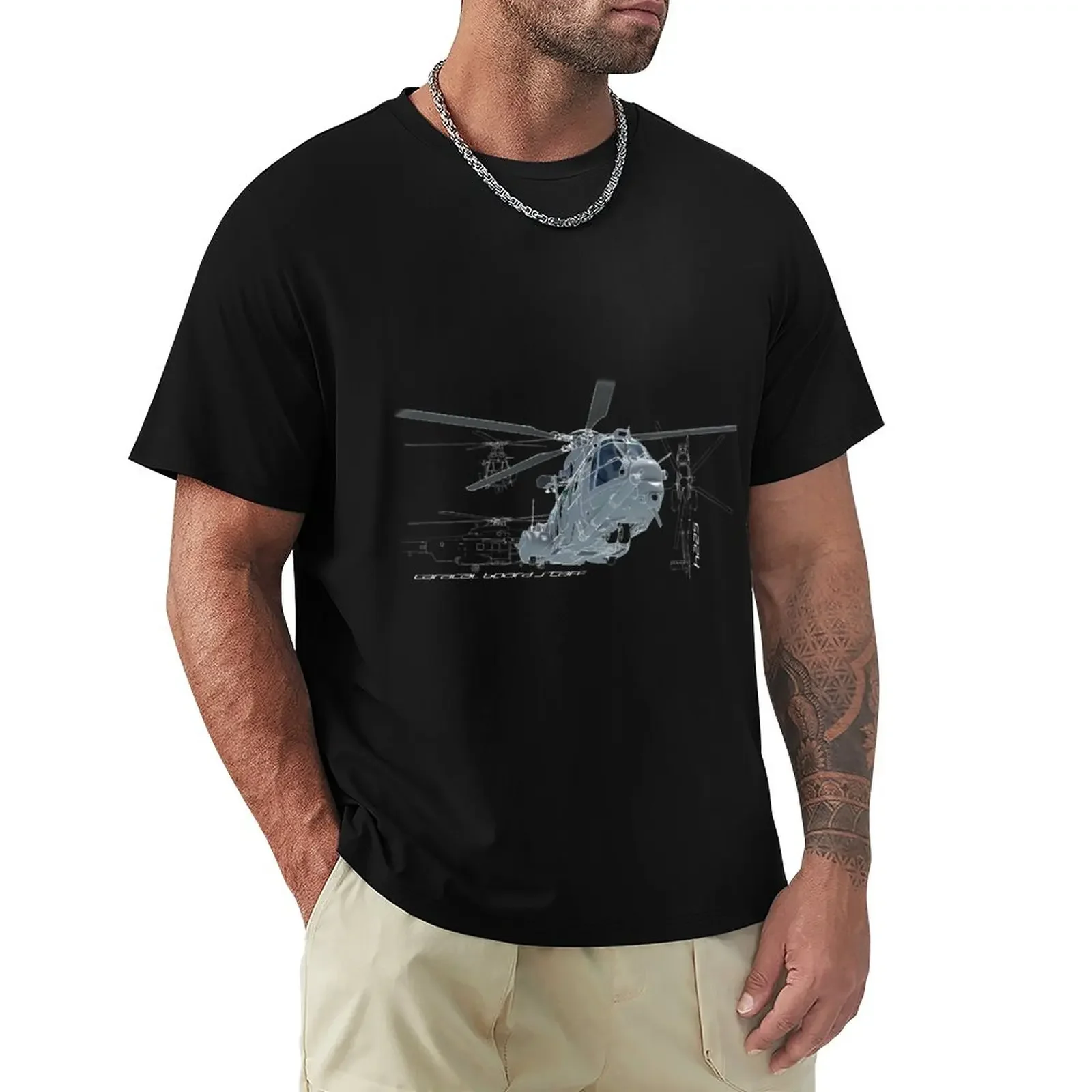 

Caracal helicopter color T-Shirt cute tops kawaii clothes Men's cotton t-shirt