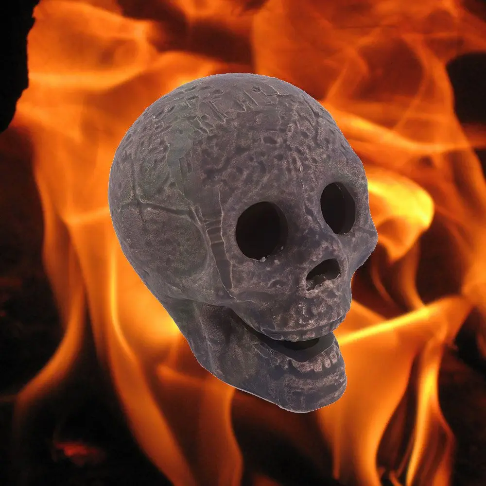 

Fine Workmanship Terror Portable For Fireplace Realistic Fireproof Ceramic Ornaments Skull Sculpture Skull Decor Prop Halloween