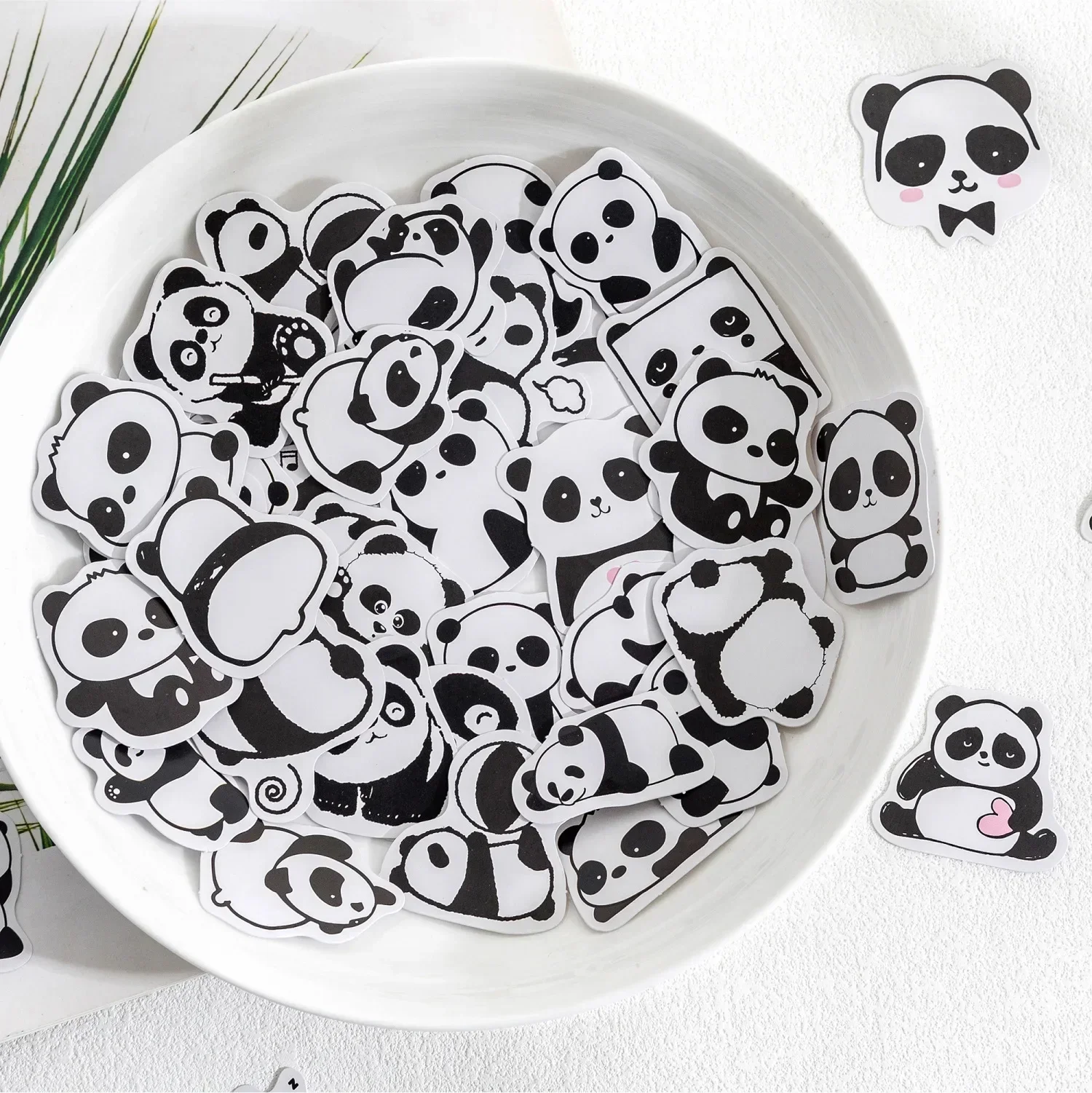 45 Pcs Panda Sticker Black Cat Decorative Boxed Stickers Scrapbooking Label Diary Stationery Album Phone Journal Planner