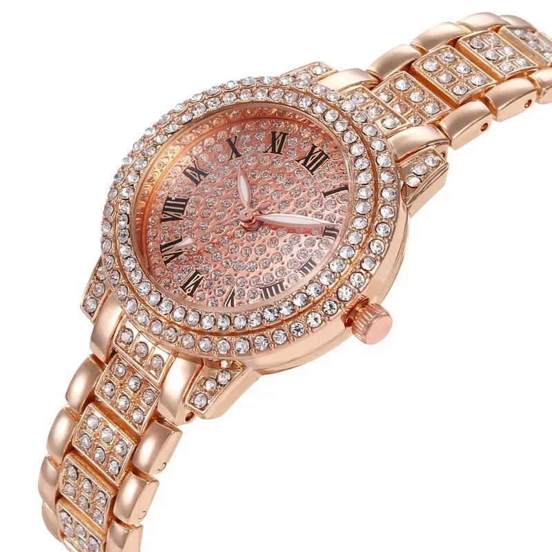 New Luxury Shiny Diamond Watch for Women Elegant Brand Quartz Steel Bracelet Watches Zircon Crystal Fashion Wristwatch Clock - 6