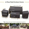 420D Outdoor Furniture Cover Waterproof, 4-Piece Patio Furniture Covers for 4 PCS Patio Outdoor Conversation Set, Included: Ourd 2
