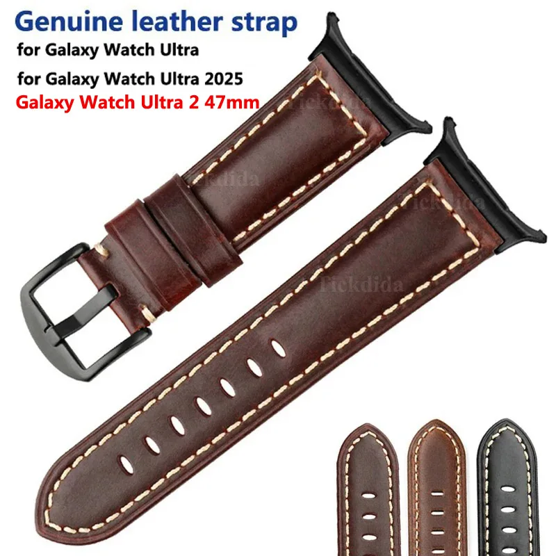 Premium Genuine Leather Watch Strap - Elegant Wristband Bracelet