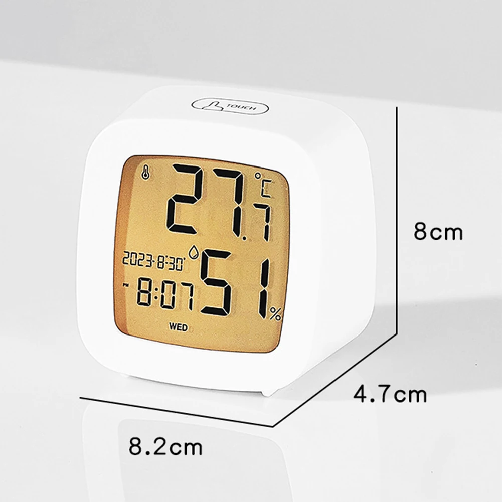Alarm Clock Led With Backlight Battery Operated LCD Display Temperature Humidity Monitor For Home Use Office School Home Decor