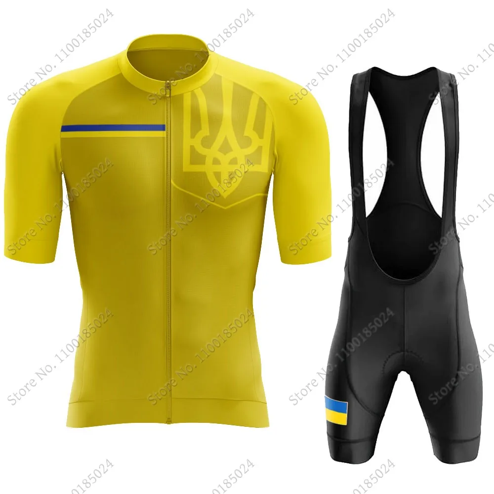 Cycling Jersey Set Men Cycling Clothing Road Bike Shirts Suit Bicycle bib Shorts MTB Maillot Cyclisme For Ukraine National Team