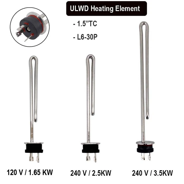 ULWD Foldback Heating Element integrated 1.5“Tri Clamp u0026 L6-30P Plug  Homebrew Electric Brewery - AliExpress