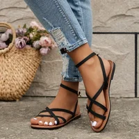 Sandales décontractées pour femmes 2026 – Nouvelles chaussures romaines polyvalentes et tendance pour l'été – Confortables à semelle plate – Chaussures de plage pour femmes 4