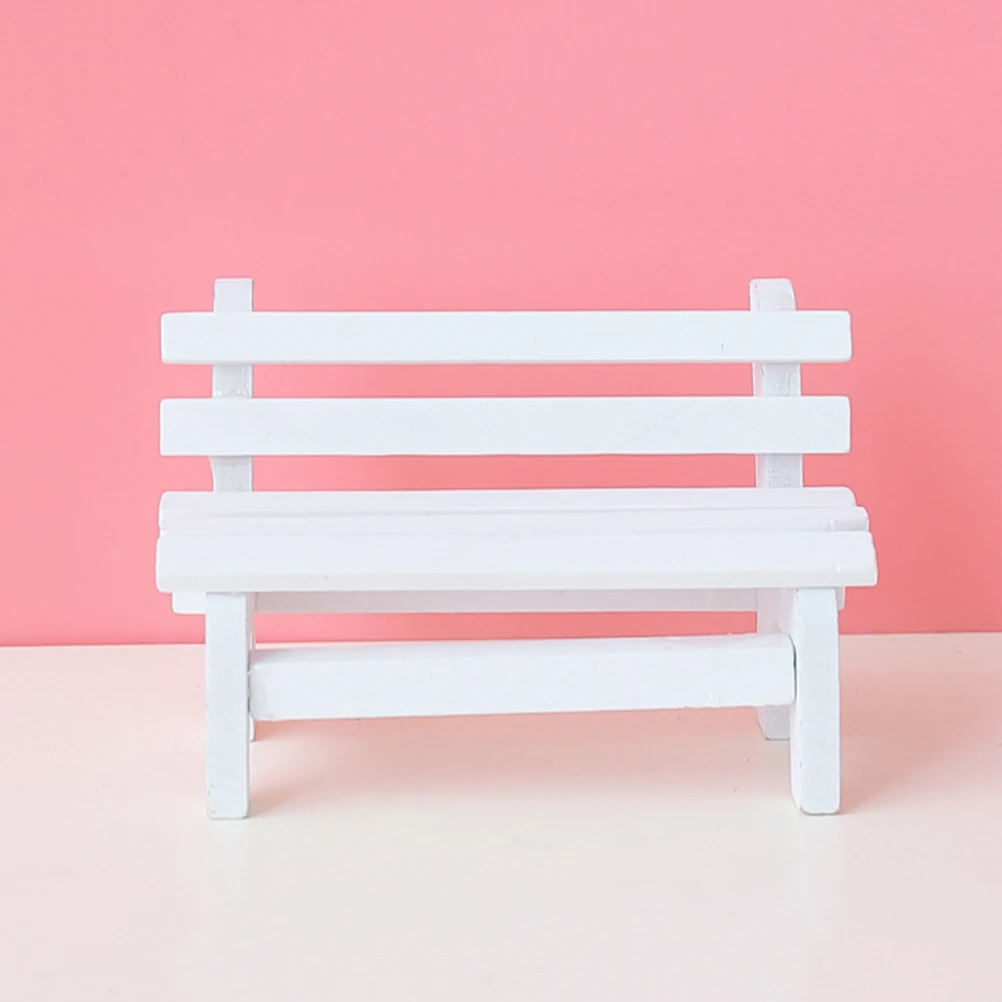 【Wireless】 3 PCS Small Wooden Chair Banc Bench Chairs Garden Model Maniature Mini Decorate Benches.