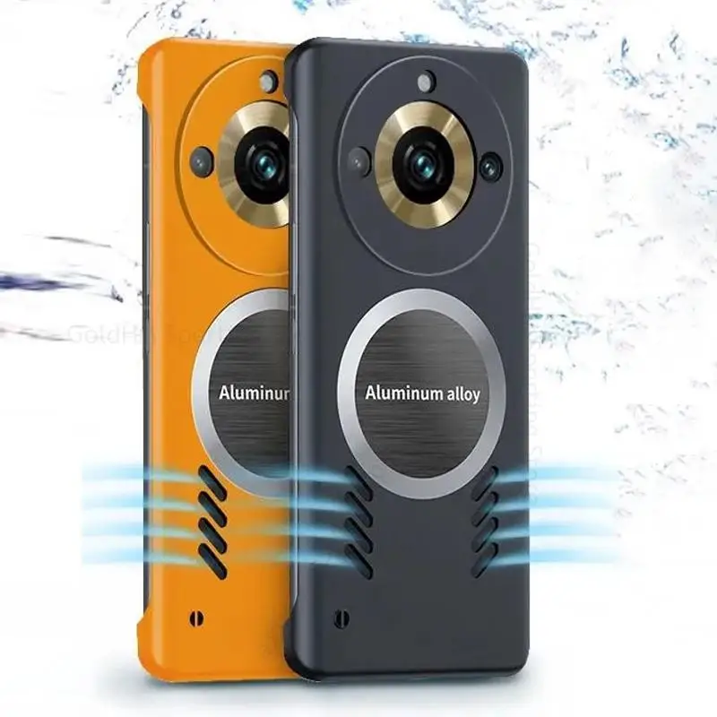

Matte Rimless Frameless PC Phone Case For Realme 11 10 Pro Plus Cooling Heat Dissipation Magnetic Cover For GT Neo5 Neo2T Neo3