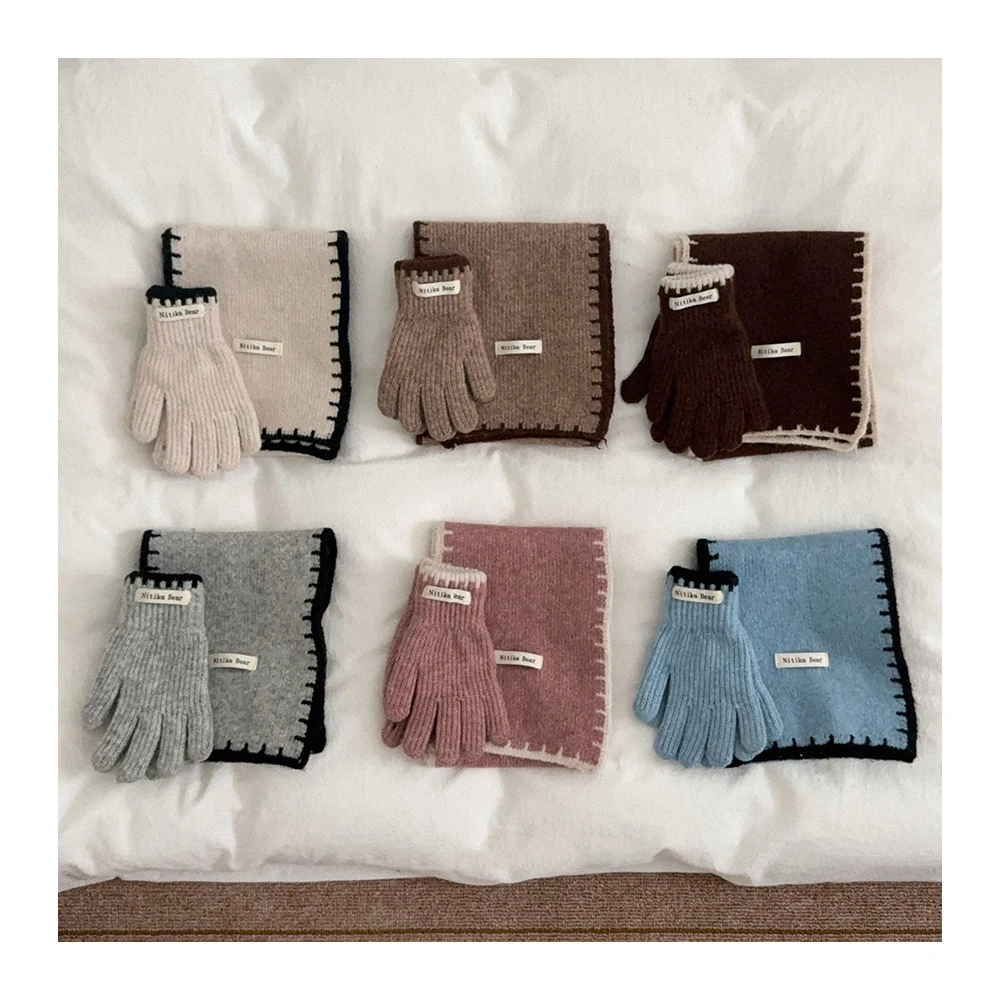 Warm Kids Knitted Gloves with Touchscreen Fingers for Winter