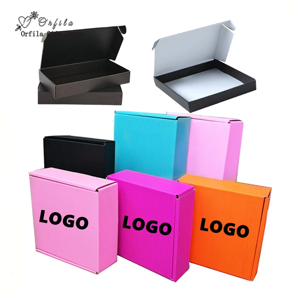 Rosa Geschenkbox mit individuellem Logo, 3-lagige Wellpappschachtel, Aufbewahrungs- und Präsentationskarton, unterstützt Größendruck und Logo, für Festivals und Partys, 10 Stück