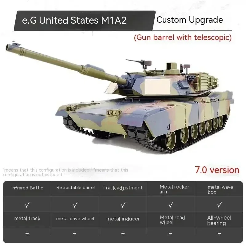 New Rc Coolbank Model Henglong Us M1a2 Abrams Infrared Battle Tank Model Upgraded Version With Steel Wave Box Tank Rc Toy 3