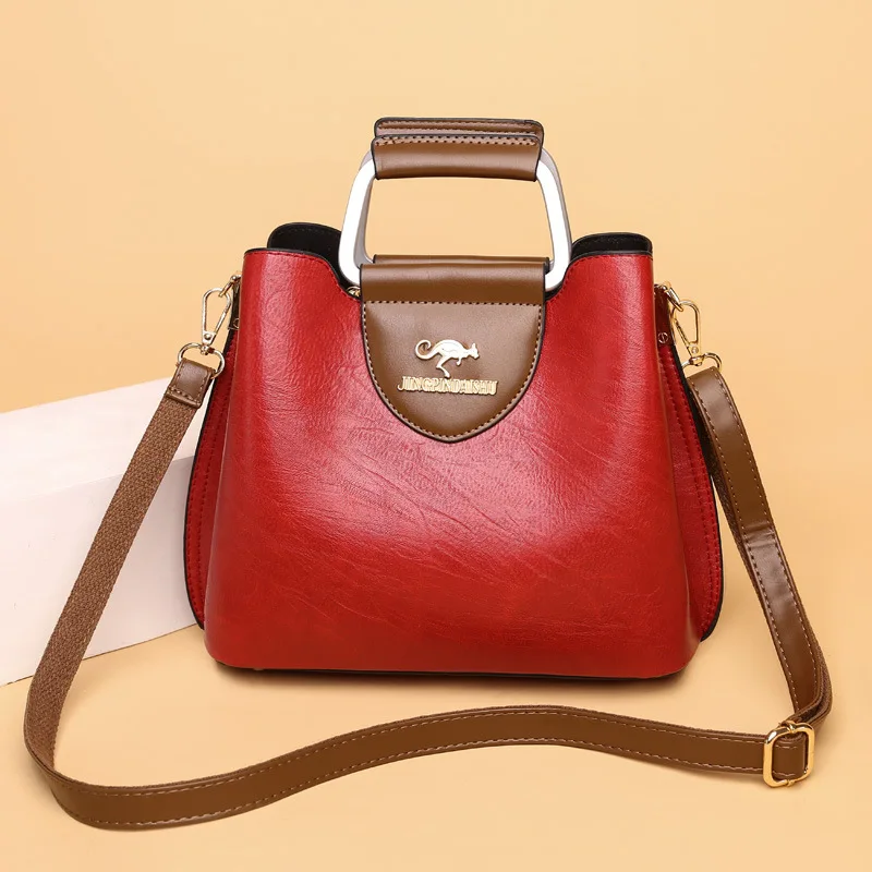 Women's Handbag Women's Shoulder Bag Fashion Purse Vintage Leather Bag Large Capacity Handbag Inclined Shoulder Bag Mom's Bag