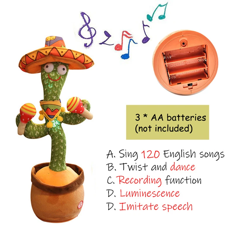 2022 Dancing Cactus Speak Electronic Plush Toys Twisting Singing Dancer Talking Novelty Funny Music Christmas Gifts Bluetooth 