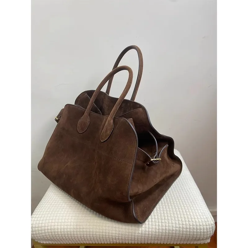 2025, neue Damen-Wildleder-PU-Einkaufstasche – Vintage-Pendlerhandtasche mit großem Fassungsvermögen und erstklassigem, einzigartigem Design für Frühling und Sommer – Detail 5