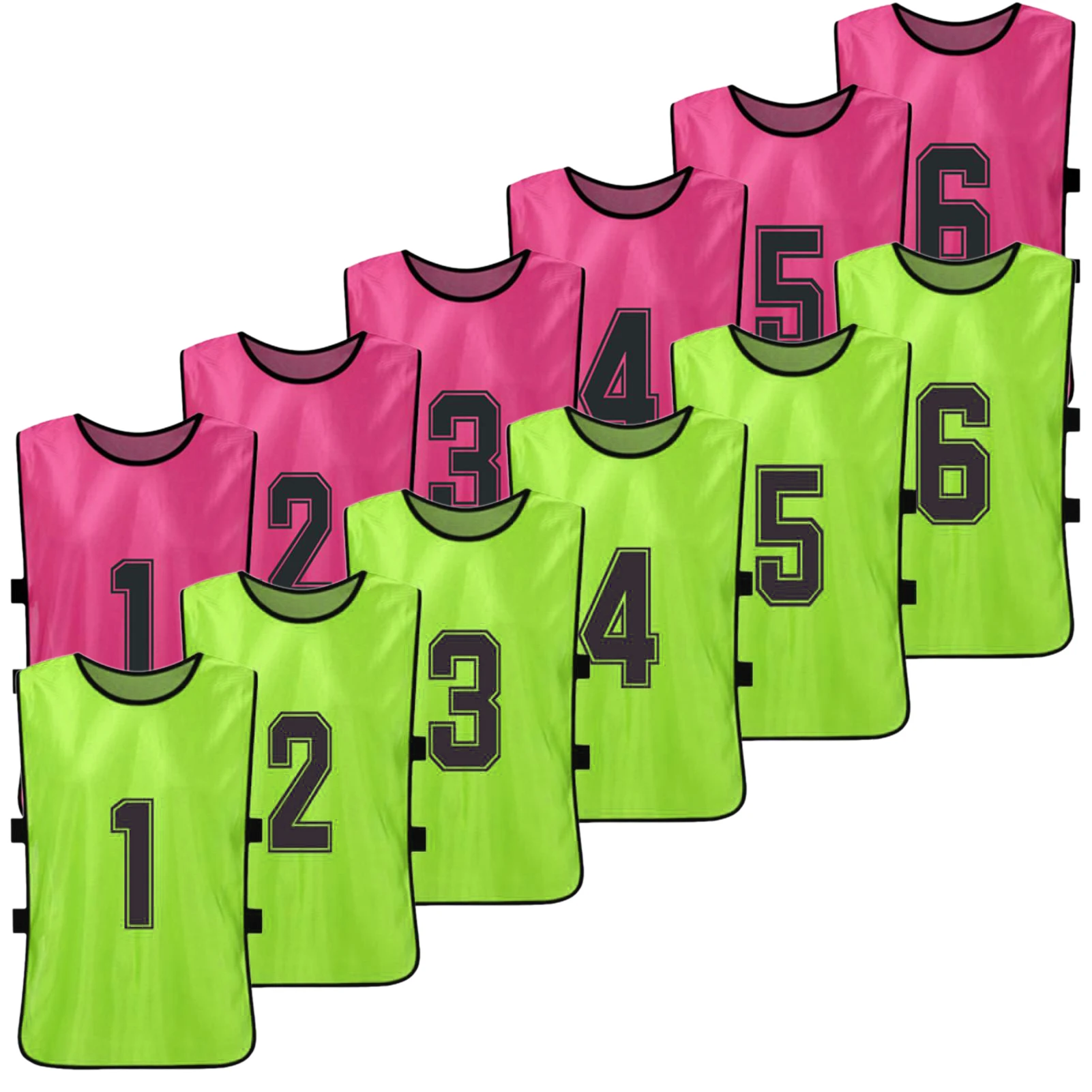 Kids sports suit Men sports suit 12 PCS Adults Children Soccer Pinnies Quick Drying Football Team Jerseys Sports Team Training Numbered Bibs Practice Sports Vest