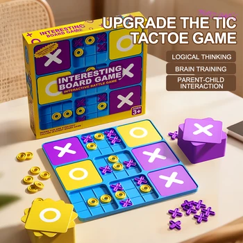 Gioco da tavolo Tic-Tac-Toe – Puzzle logico con griglia 3x3 per bambini, gioco da tavolo educativo per allenare il pensiero strategico, regali di Natale