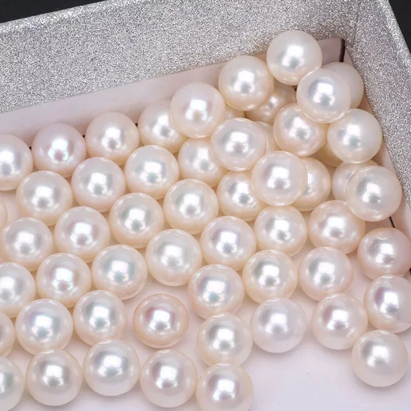 

2A Wholesale Natural Freshwater Pearl Round White High Quality Loose Beads Handmade DIY