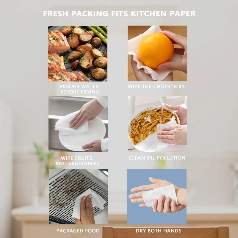 Kitchen Paper Towel Household Paper Absorb Oil Water Wipe Fruits Vegetable towel paper toilet paper Ease To Use For Kitche paper towel paper tissue disposable paper towel